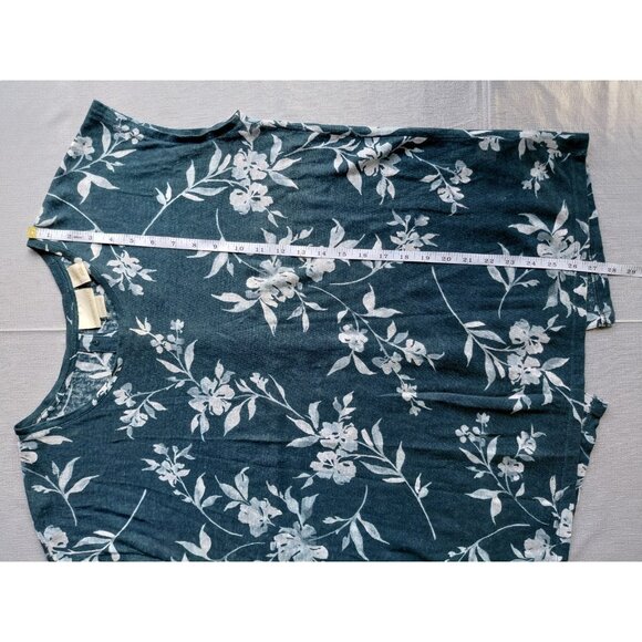 Cynthia Rowley Floral Linen Top XL Button Back Cap Sleeve Coastal Lagenlook - Picture 9 of 9